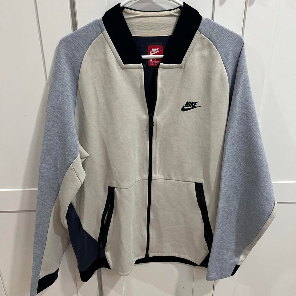 Nike grey and white zip up